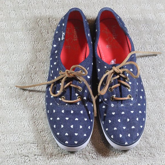 Keds X Taylor Swift Size 6 Denim canvas sneaker with leather laces - Picture 2 of 6